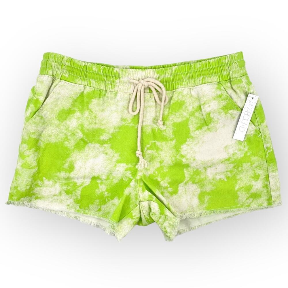 NWT ABOUND Lime Green Tie Dye Cut Off Shorts Size Small Casual Loungewear